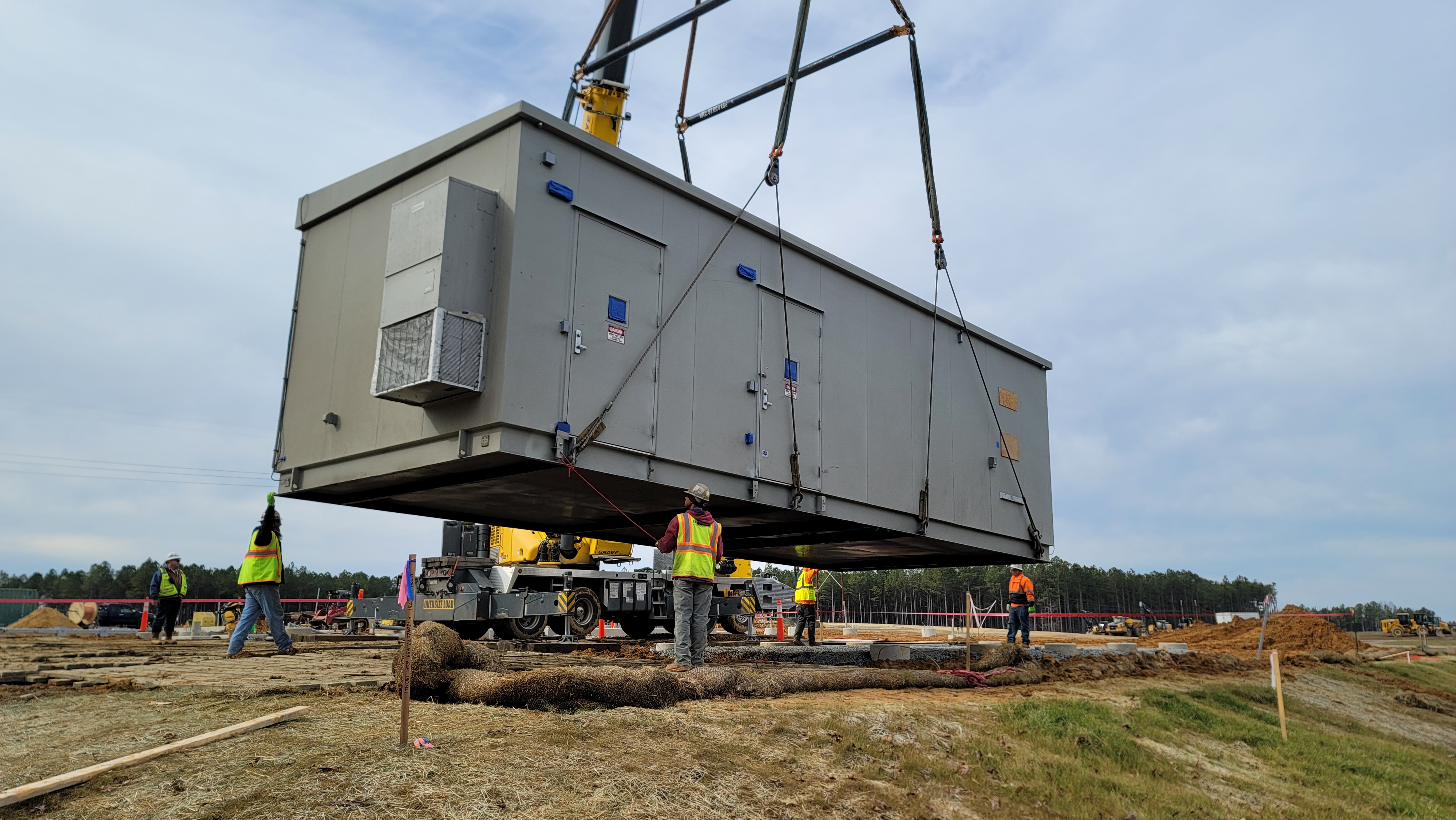 Crane offload in field